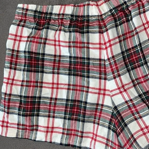 Hollister Sleep Plaid Women's M PJ Shorts with Red Satin Bow Holiday Festive - Picture 7 of 8